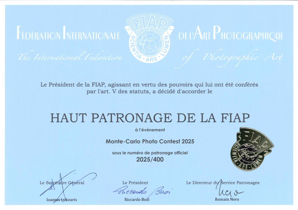 Monte-Carlo Photo Contest 2025 - 2025_400 - FIAP CERTIFICATE